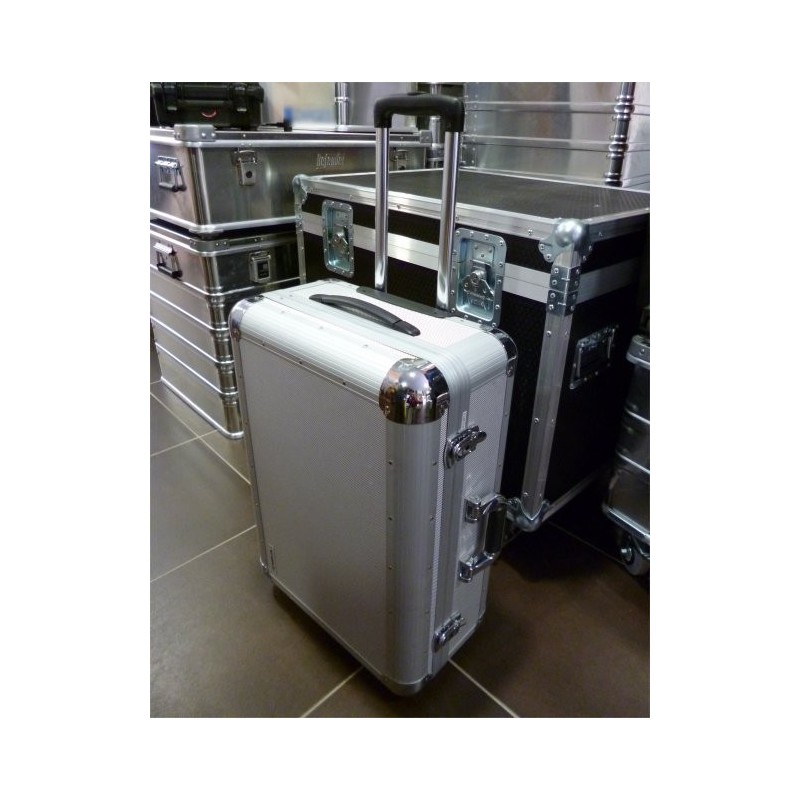 Valise aluminium STS2410P avec mousse prédécoupée + poignée télescopique